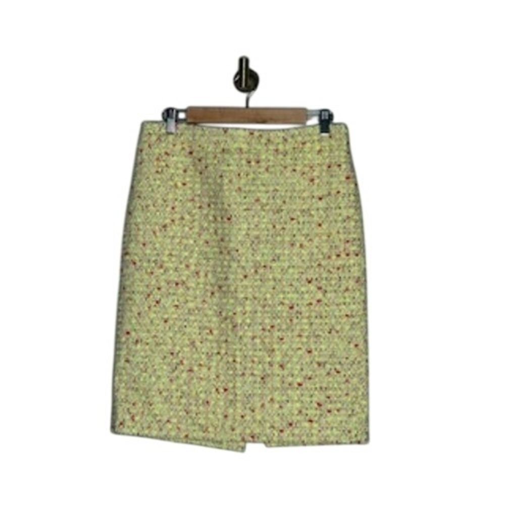 Yellow Tweed Pencil Skirt Womens 8 J Crew No 2 Textured‎ Workwear